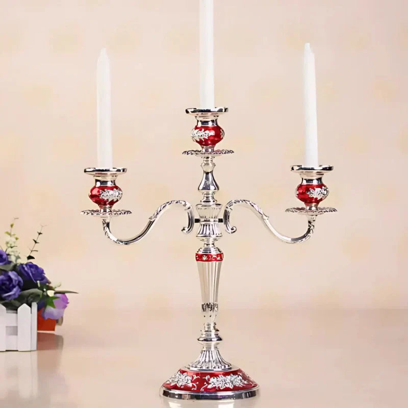 European Gold-Finish Candelabra for Taper Candles