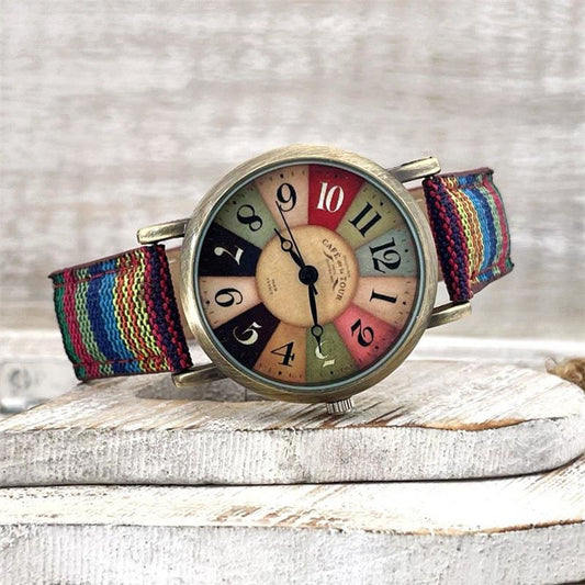 Watches with Vibrant Multicolor Rainbow Design