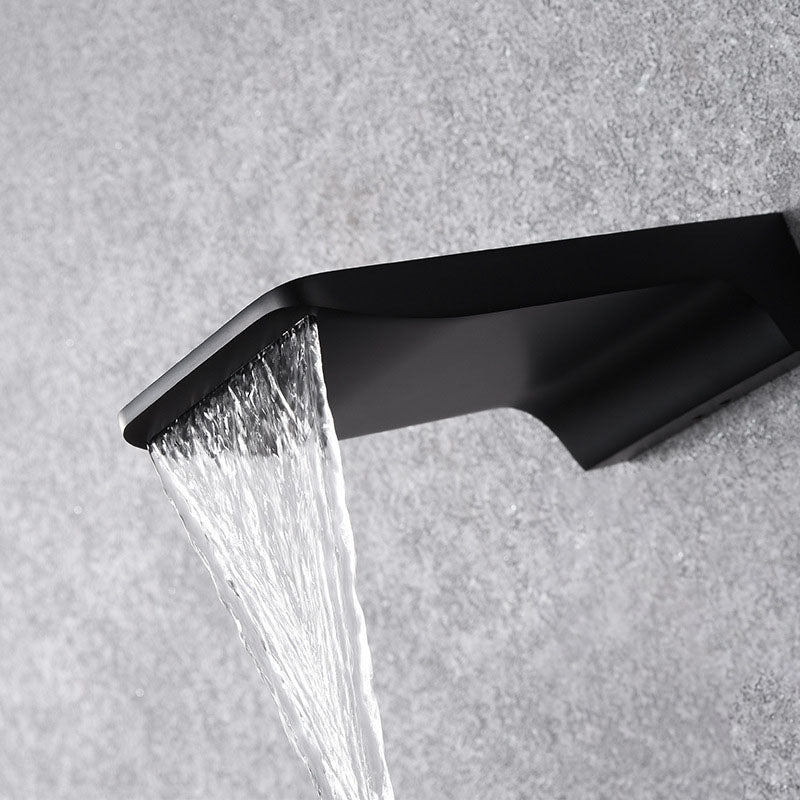 Black Wall-Mounted Waterfall Faucet for Basin - Hot & Cold Concealed Installation