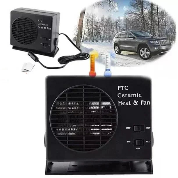 12V Portable Car Heater Fan | Ceramic Defroster 150W-300W with Thermostat