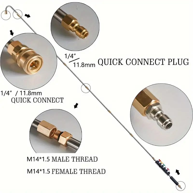 Telescoping Pressure Washer Wand Kit | 4000 PSI, 7 Tips for Roofs & Gutters