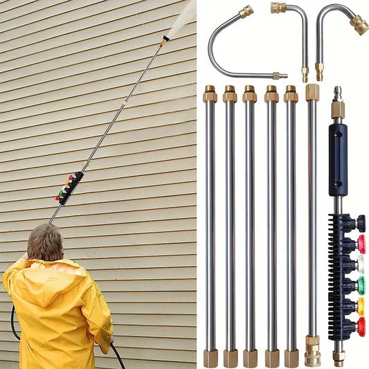 Telescoping Pressure Washer Wand Kit | 4000 PSI, 7 Tips for Roofs & Gutters