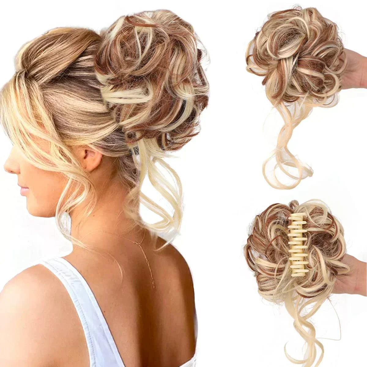 Volumizing Curly Clip-in Hair Bun for a Natural, Effortless Look