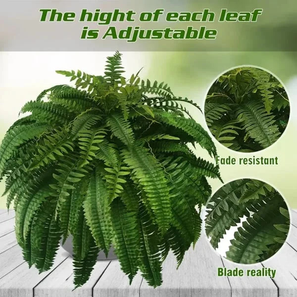 UV Resistant Faux Boston Fern | Realistic, Waterproof & No-Maintenance Outdoor Greenery