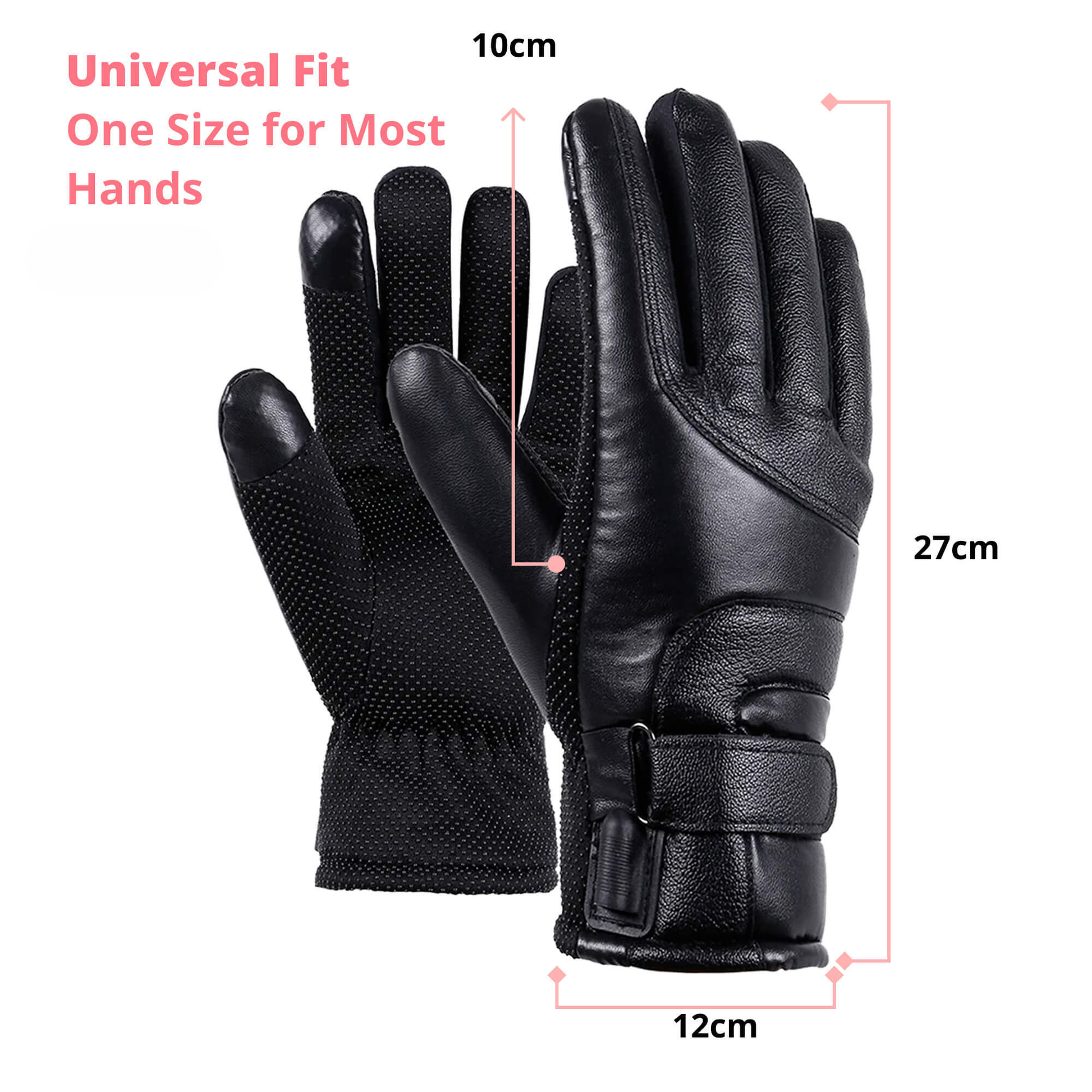 Heated Ladies' Thermal Waterproof Winter Gloves with Touchscreen & USB Charging