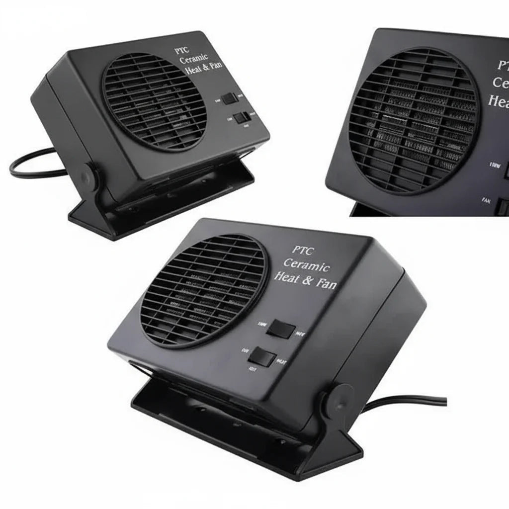12V Portable Car Heater Fan | Ceramic Defroster 150W-300W with Thermostat