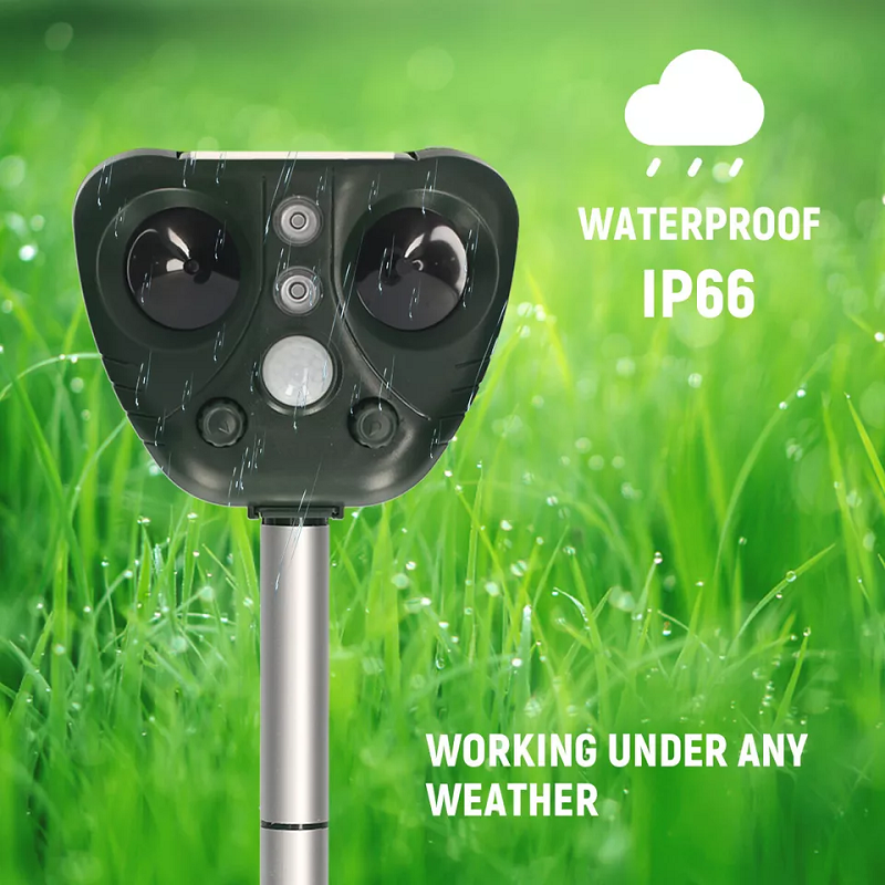 Solar-Powered Ultrasonic Bird Repeller for Gardens and Crops