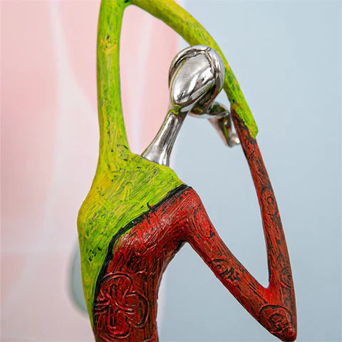 Contemporary Abstract Female Statues – Vibrant Resin Art for Interior Design