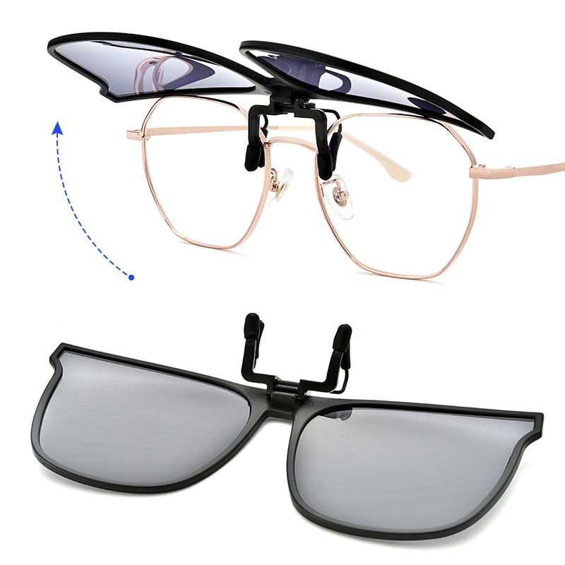 Polarized Clip-On Flip-Up Sunglasses for Prescription Glasses