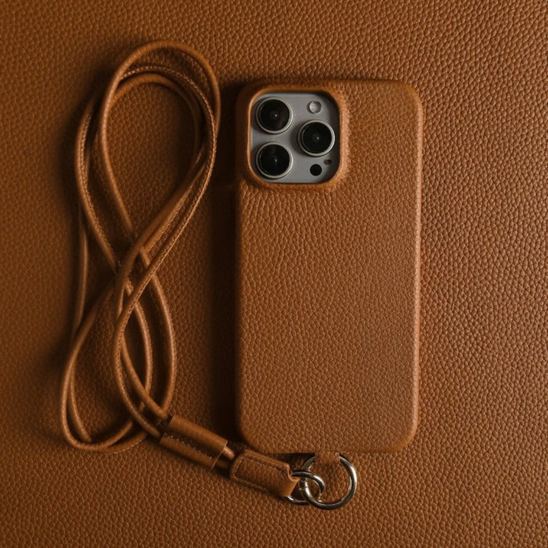 Leather Crossbody Phone Case with Strap