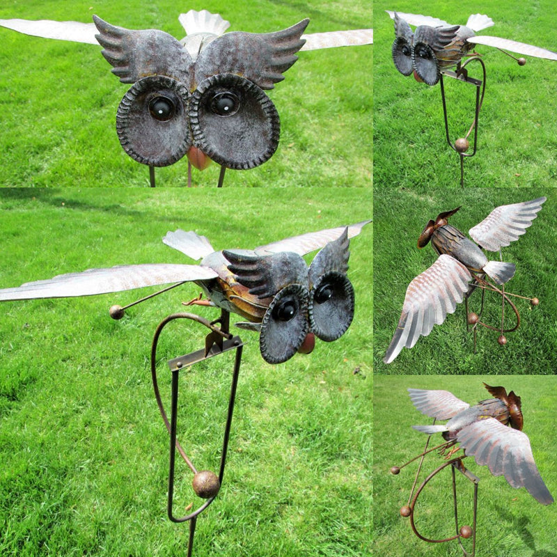 Garden Sculpture-Bird Windmill for Patio Decor