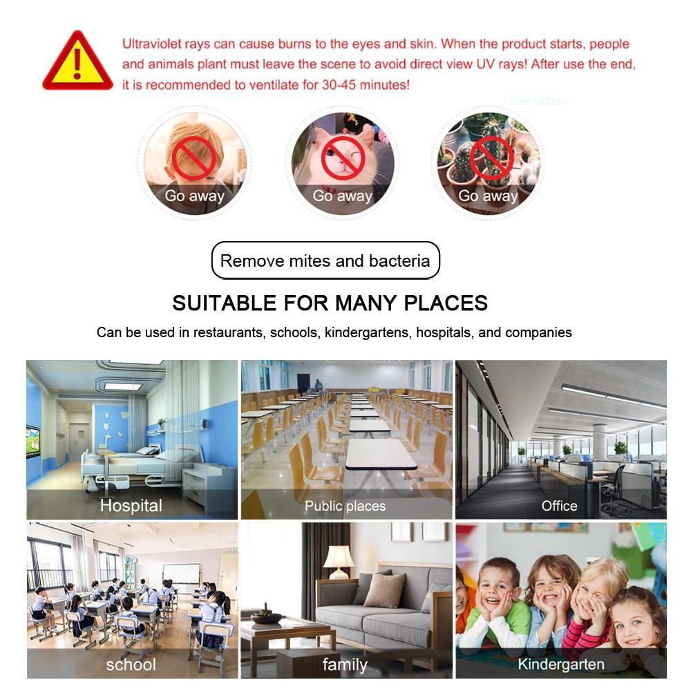 8W UV-C Germicidal Light for Bacteria and Dust Mites Removal