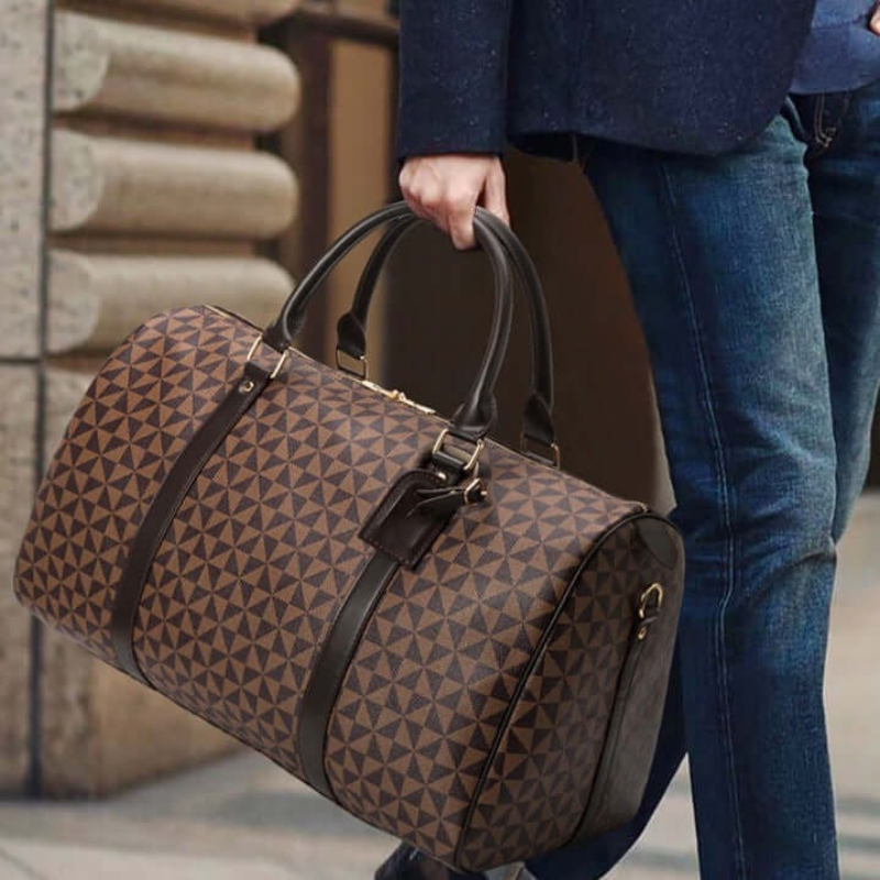 Premium Leather Travel Bag - Stylish Unisex Duffle Bag