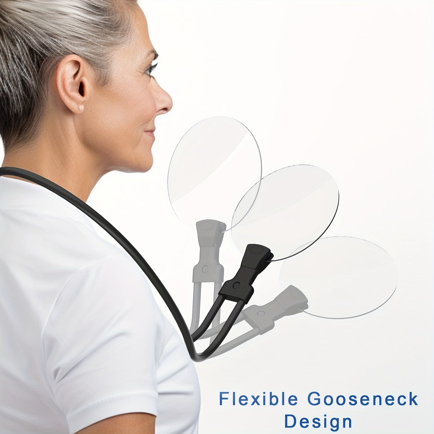 Hands-Free 5X Magnifying Glass with Adjustable Neck Strap for Enhanced Reading