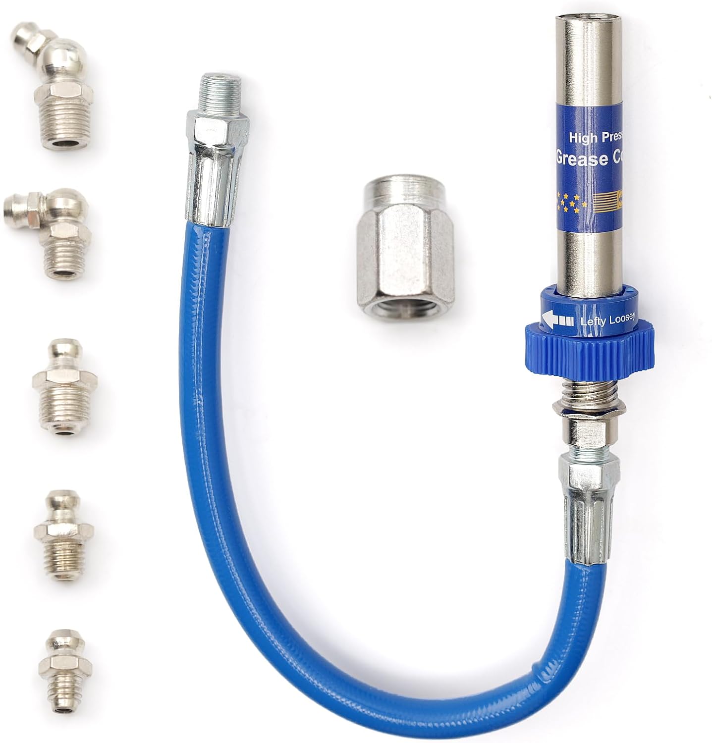 Universal High-Pressure Grease Coupler - Heavy-Duty Adapter for Fast Locking