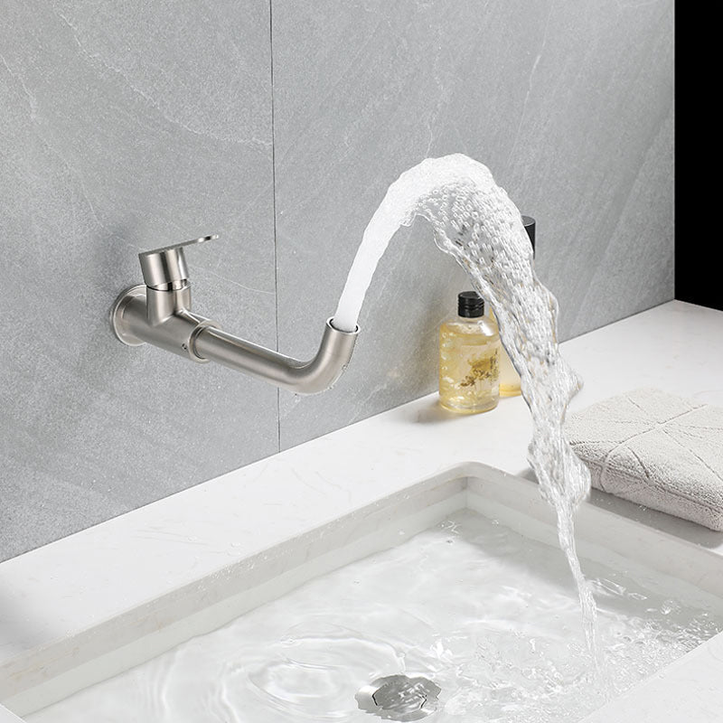 Contemporary Wall Mounted Single Lever Bathroom Faucet