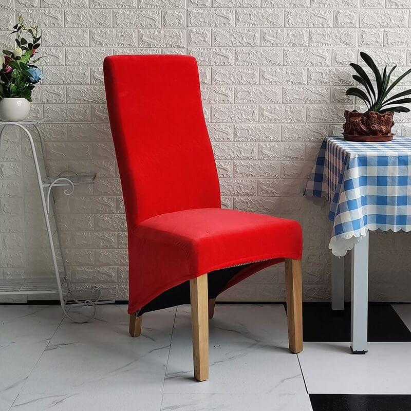 Stretch Velvet Dining Chair Slipcovers XL Size | Set of 4 Non-Slip & Soft