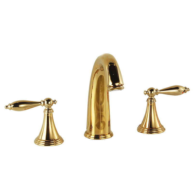 Contemporary Double Handle Bathroom Faucet with Lever Design