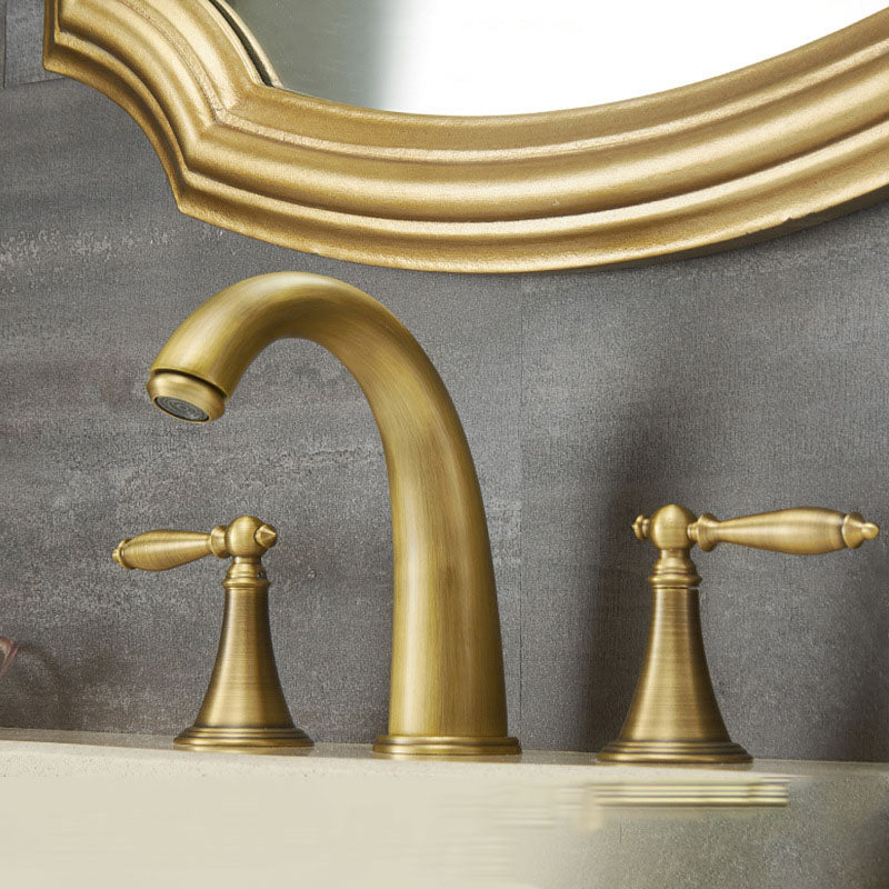 Contemporary Double Handle Bathroom Faucet with Lever Design