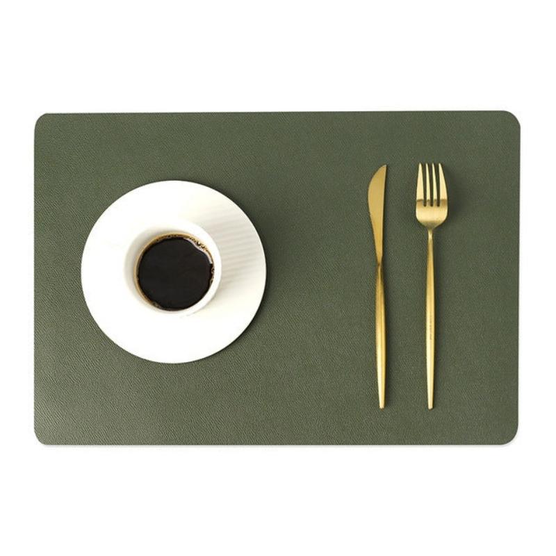 Contemporary Rectangular Waterproof PU Leather Table Placemats