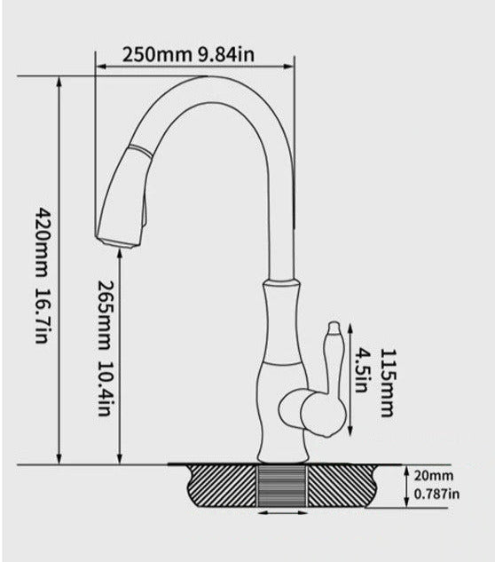 Modern Stainless Steel Pull-Out Kitchen Faucet with 360° Swivel and Spray Head