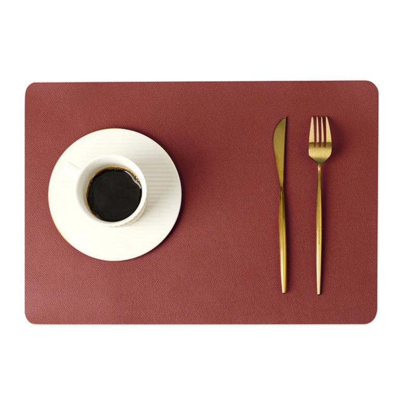 Contemporary Rectangular Waterproof PU Leather Table Placemats