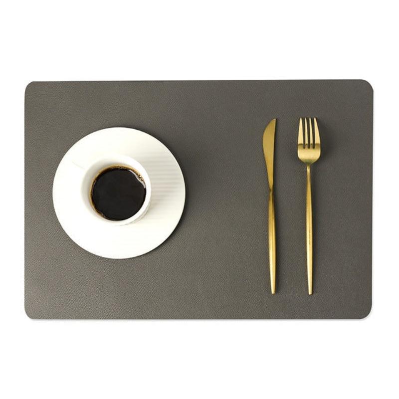 Contemporary Rectangular Waterproof PU Leather Table Placemats