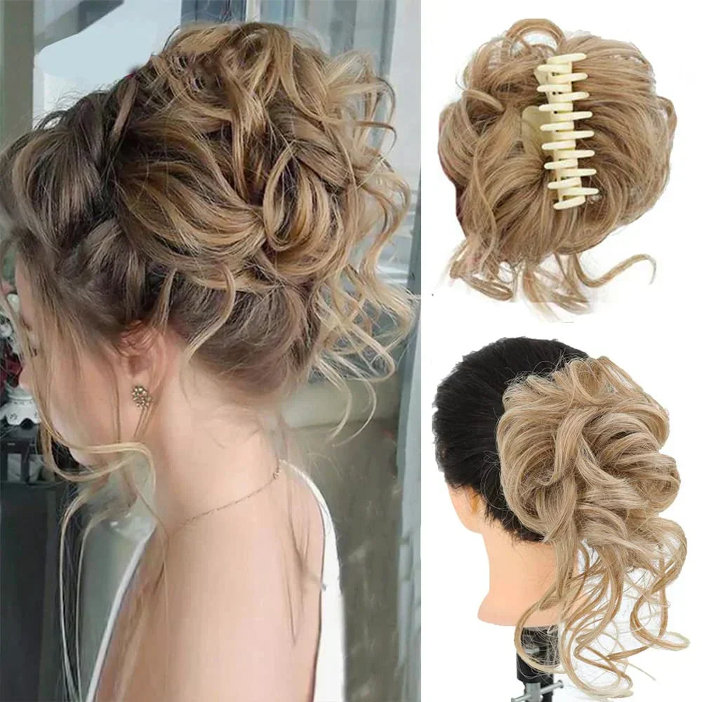 Volumizing Curly Clip-in Hair Bun for a Natural, Effortless Look