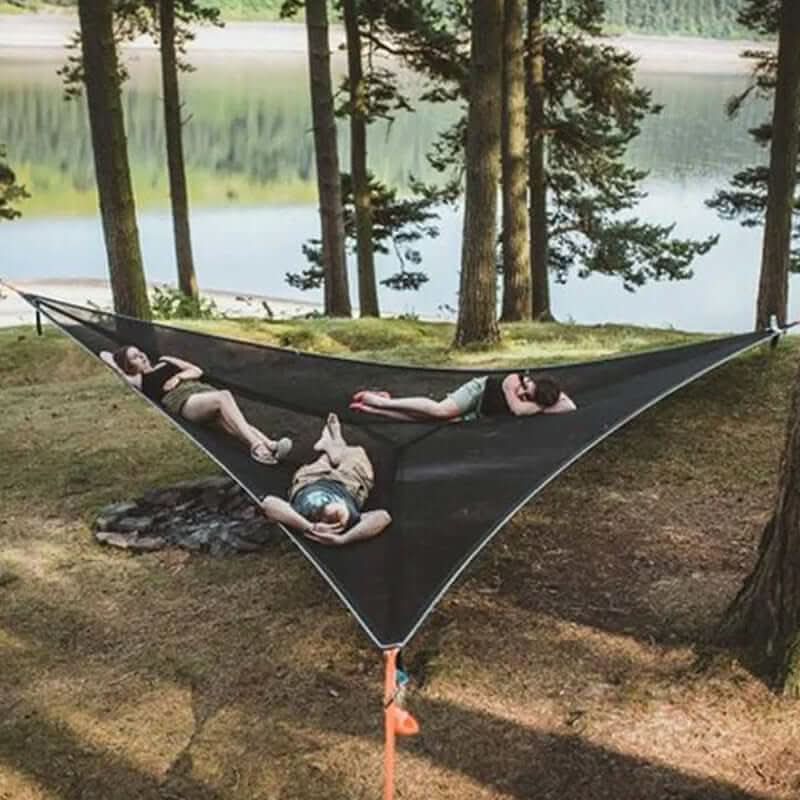 Multi-Person Camping Hammock with Secure 3-Point Anchor System