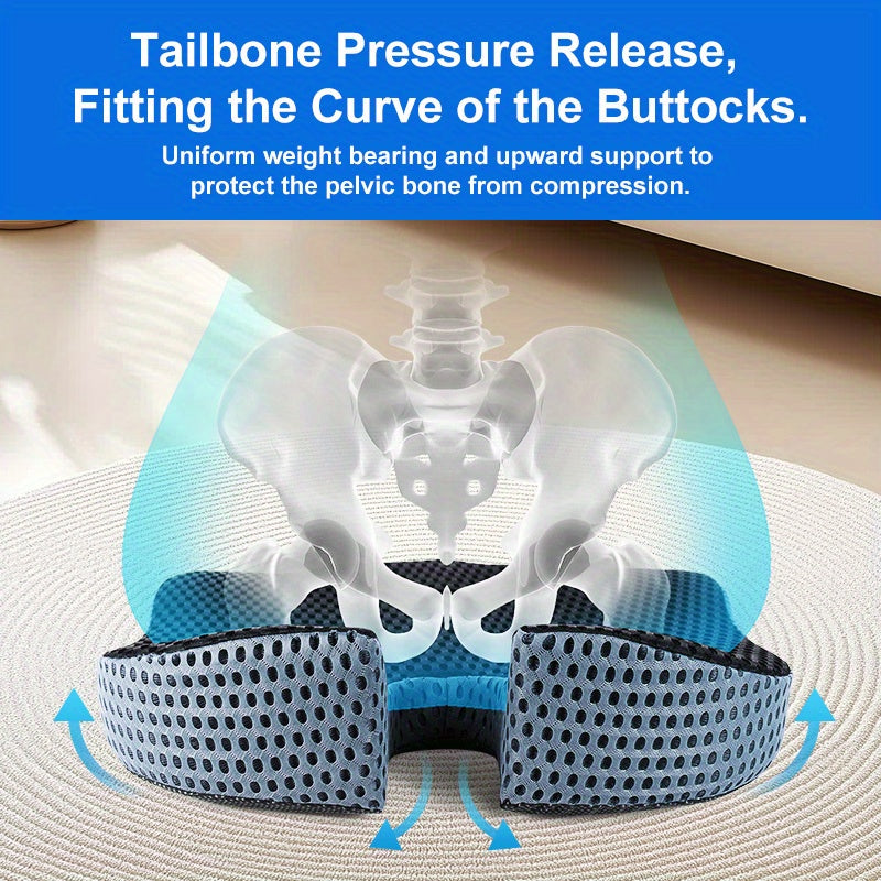 Ergonomic Triangular Memory Foam Seat Cushion for Car and Office Use