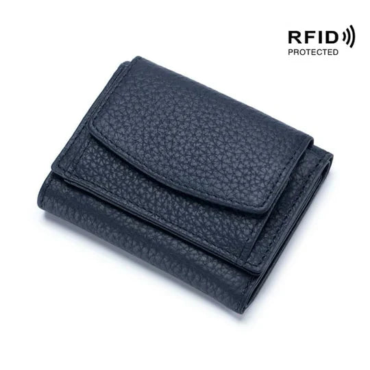 RFID Blocking Leather Wallet | Slim Card Holder for Travel | Unisex Design