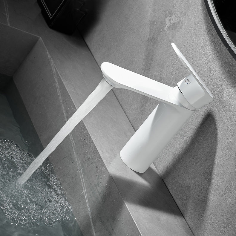 Monochrome Brass Lever Handle Bathroom Sink Faucet