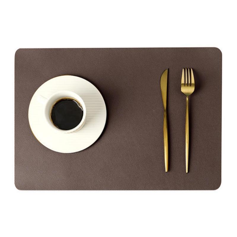 Contemporary Rectangular Waterproof PU Leather Table Placemats