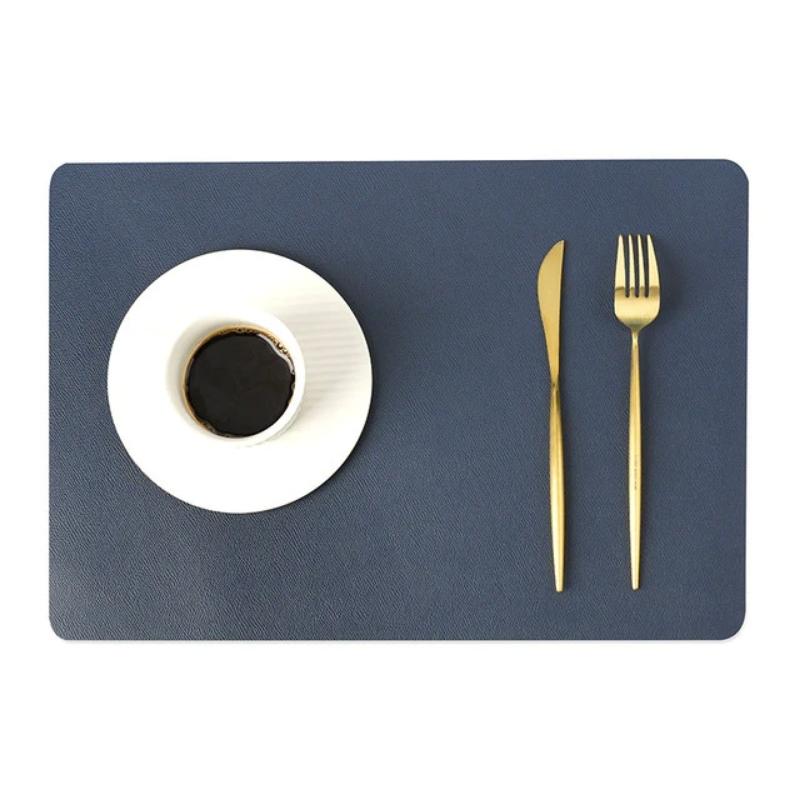 Contemporary Rectangular Waterproof PU Leather Table Placemats