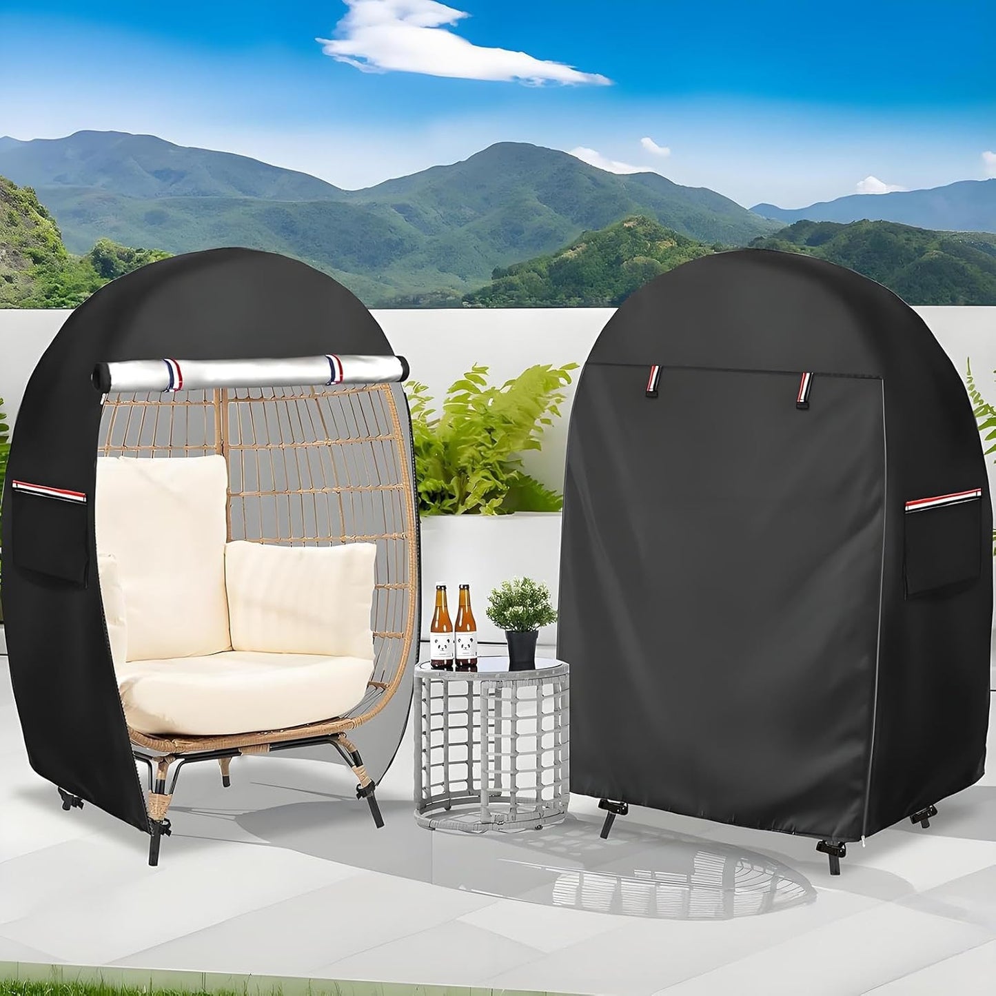 Waterproof Egg Chair Protector with Dual Zippers