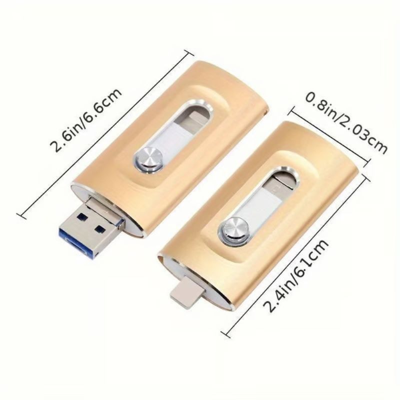 3-in-1 USB Flash Drive for Phones and Computers, Large Capacity