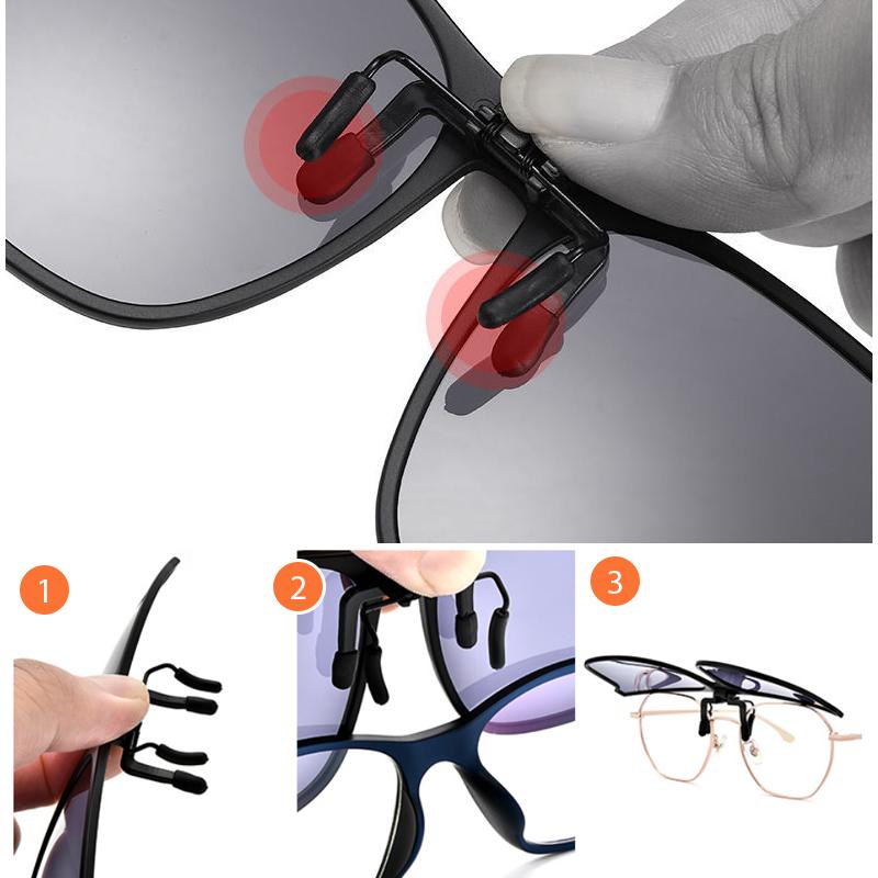 Polarized Clip-On Flip-Up Sunglasses for Prescription Glasses