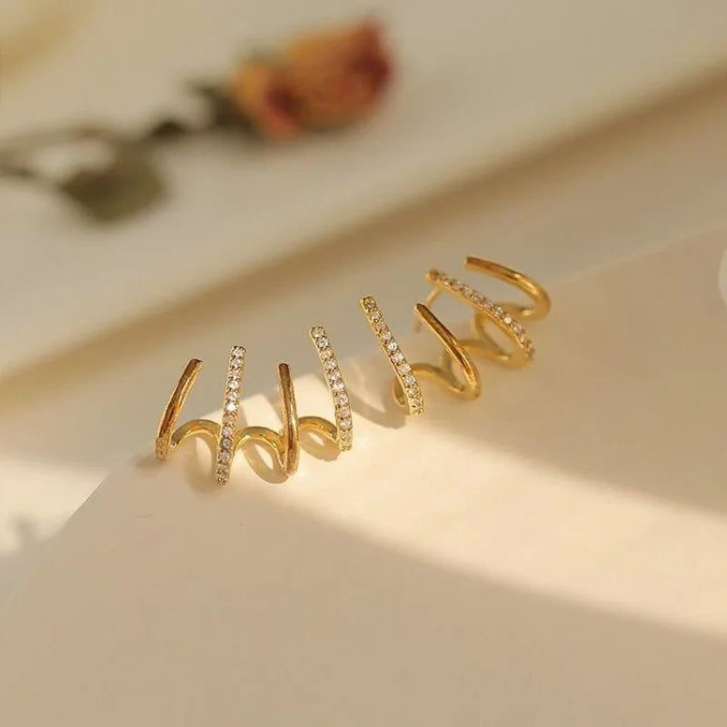 Women's Twist Design Earrings | Lightweight Statement Jewelry | Hypoallergenic Finish