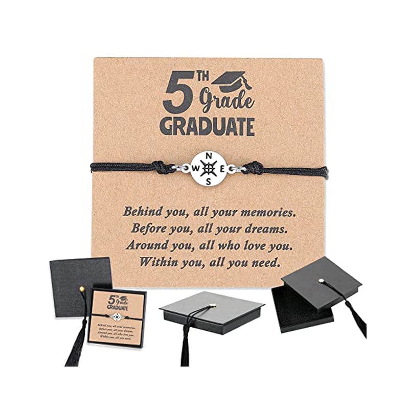Graduation Keepsake Bracelet with Compass Charm