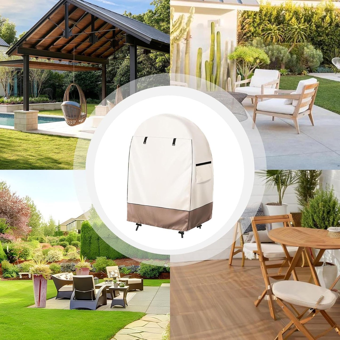 Waterproof Egg Chair Protector with Dual Zippers
