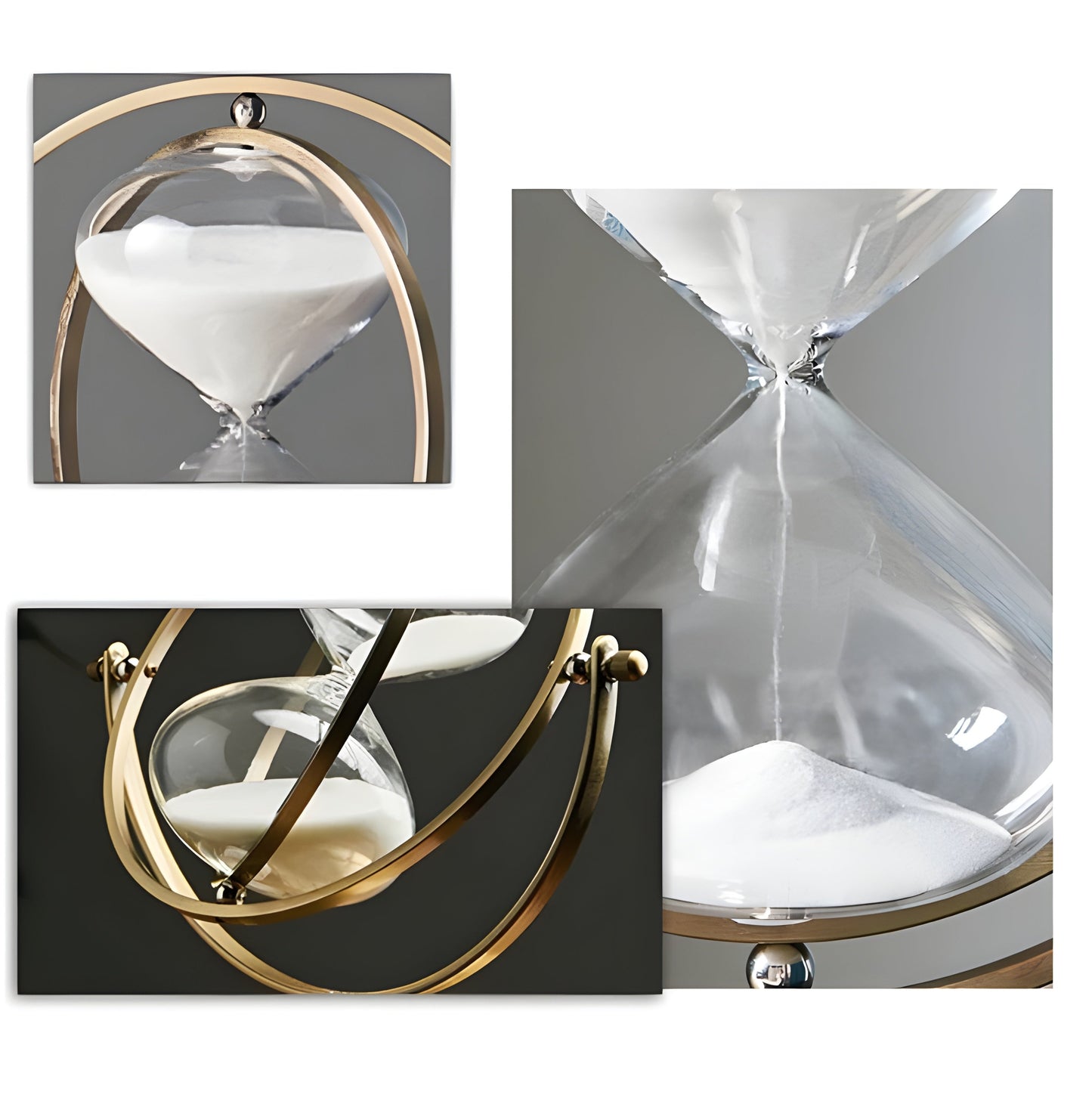 Luxury Hourglass Clock with Elegant Gold Frame & Timeless Appeal