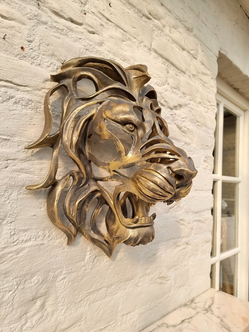 Unique Large Lion Head Wall Sculpture for Wall Decor