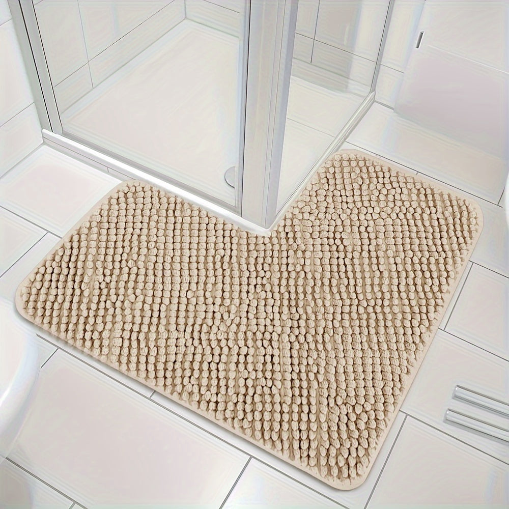 L-Shaped Non-Slip Corner Bath Mat for Showers, Soft & Absorbent, 40x40x80 cm
