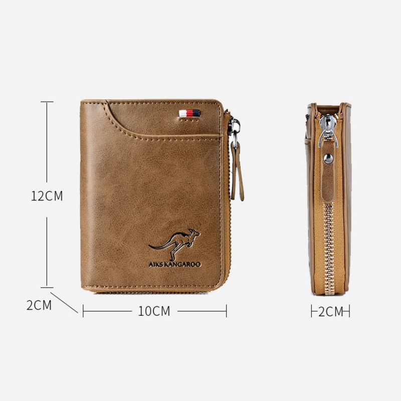 Men's Genuine Leather RFID Blocking Anti-Theft Wallet