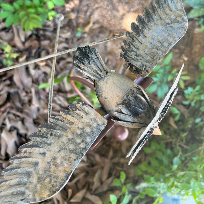 Garden Sculpture-Bird Windmill for Patio Decor