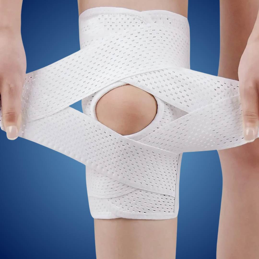 Knee Pads with Compression Springs & Tension Strap for Stability & Pain Relief