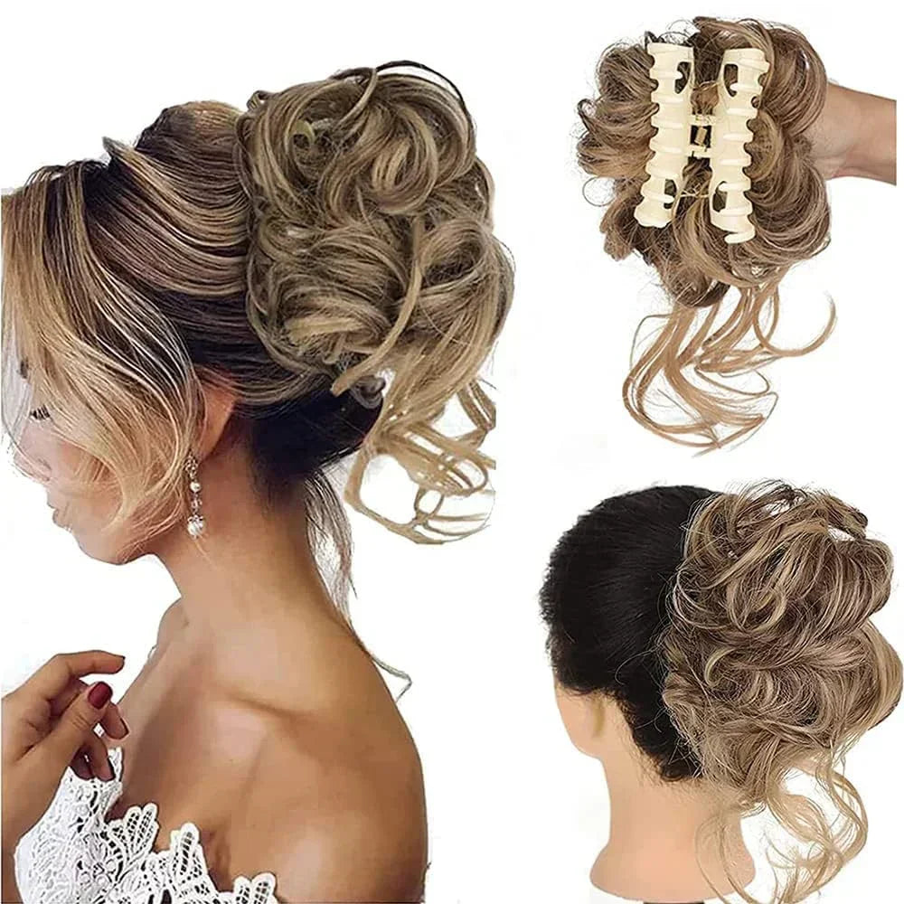 Volumizing Curly Clip-in Hair Bun for a Natural, Effortless Look
