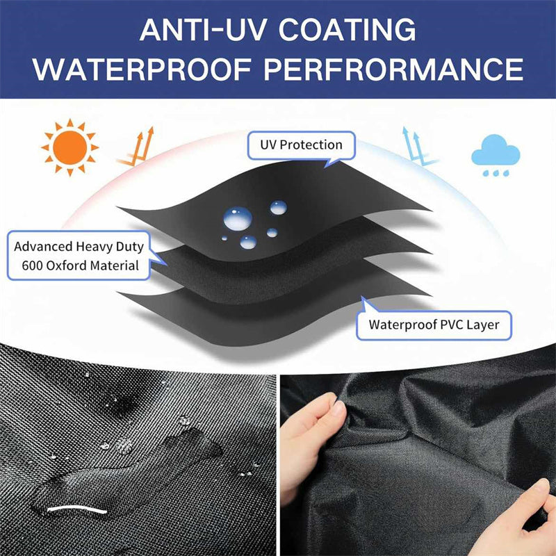 Round Waterproof Outdoor Furniture Cover, Heavy-Duty & UV-Resistant