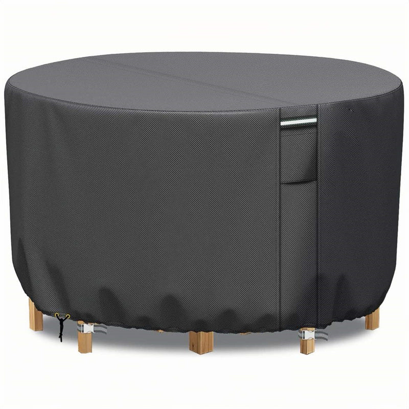 Round Waterproof Outdoor Furniture Cover, Heavy-Duty & UV-Resistant