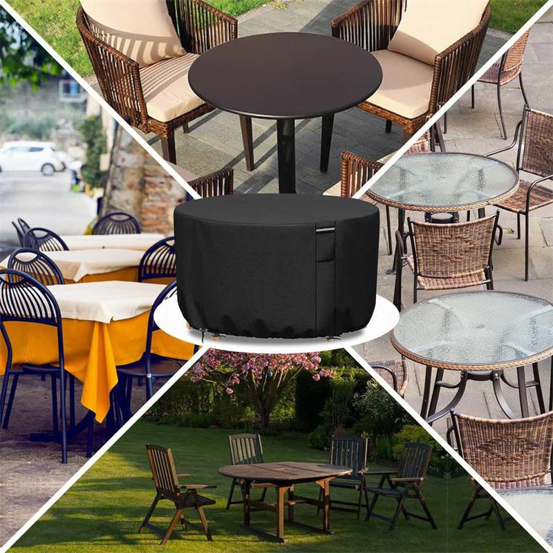Round Waterproof Outdoor Furniture Cover, Heavy-Duty & UV-Resistant